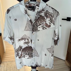 All Saints print short sleeve button down